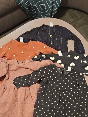 H&M Girls Navy, Rust, Pink and Black Mixed Dress Lot